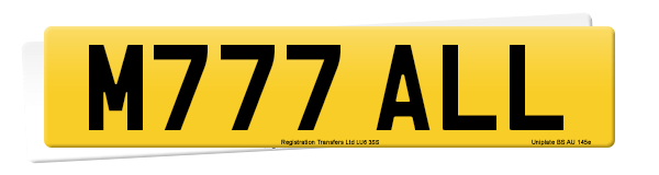 Registration number M777 ALL